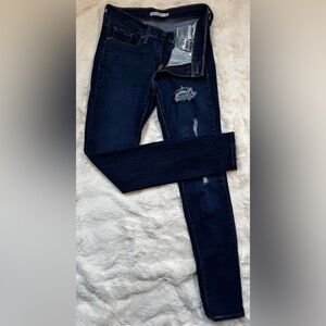 Levi's Dark Blue Distressed Skinny Jeans